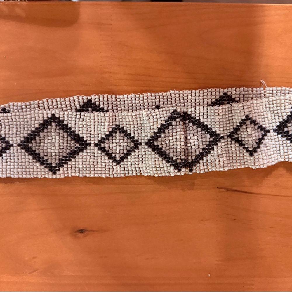 Club Monaco Black and White Beaded Belt